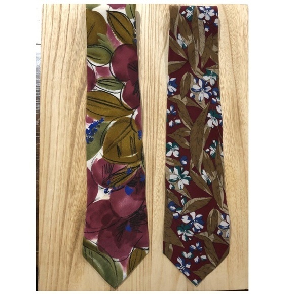 Ted Lapidus Floral Ties Multicolor Bundle of 2 - Picture 1 of 3